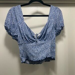 Blue Floral Women's crop Top
